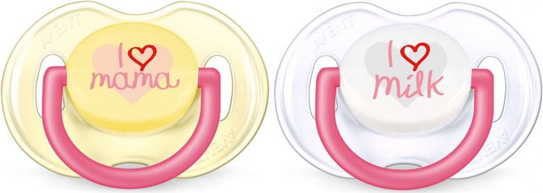 AVENT Dudlíky Avent 0-6m I LOVE MILK - holka - obrázek 1
