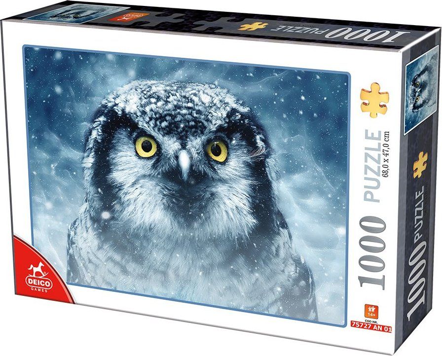 DEICO Puzzle Sova ve vánici 1000 dílků - obrázek 1