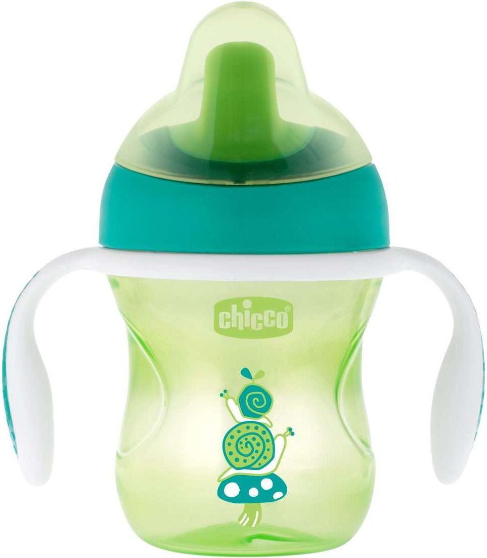 CHICCO Hrneček Trénujeme s držadly 200 ml, zelený 6m+ - obrázek 1