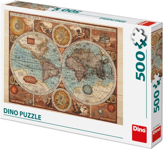 Dino Puzzle 500 dílků Mapa světa z r.1626 - obrázek 1