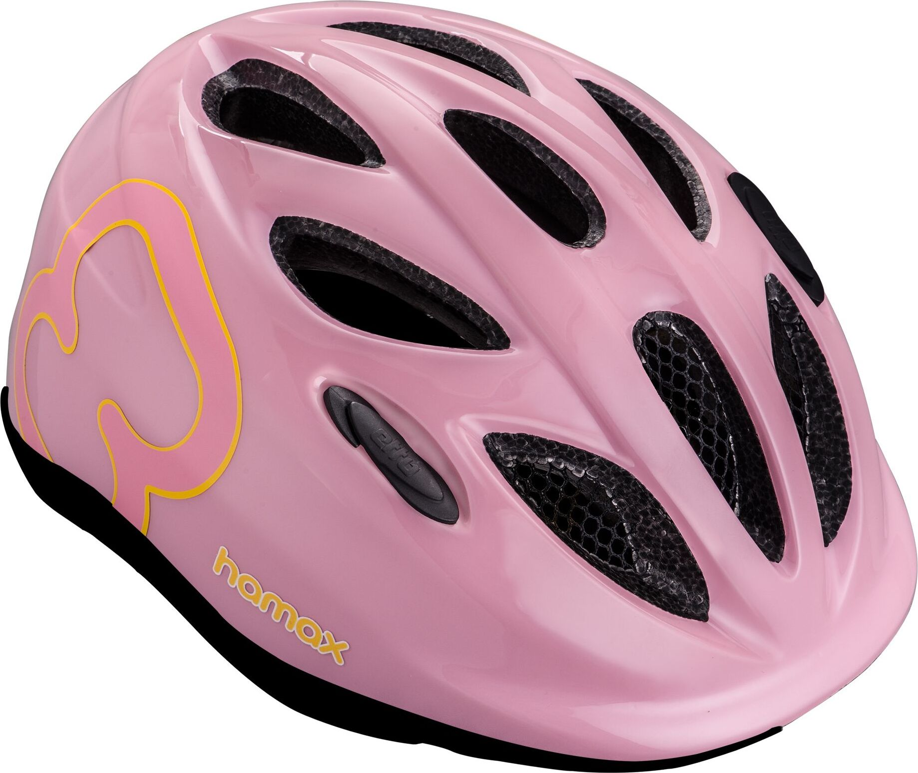 HAMAX Skydive cyklohelma 50-55 - růžová / žluté pásky - obrázek 1