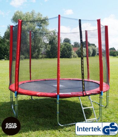 GoodJump 4UPVC 305 cm s ochrannou sítí + žebřík + krycí plachta Červená - obrázek 1