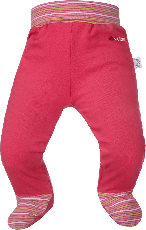 LITTLE ANGEL Polodupačky smyk Outlast® vel.62 sytě růžová/pruh stř.růžový úzký - obrázek 1