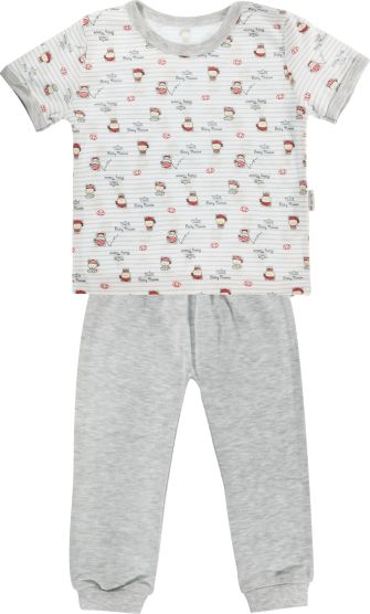 Mamatti Bavlněné pyžamko Mamatti Pirát - krátký rukáv - šedé, vel. 92 92 (18-24m) - obrázek 1