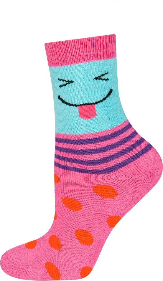 Dětské termo ponožky SOXO SMAJLÍK růžové Velikost: 29-32 - obrázek 1