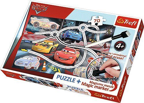 TREFL Puzzle s magickým fixem Auta 70 dílků - obrázek 1
