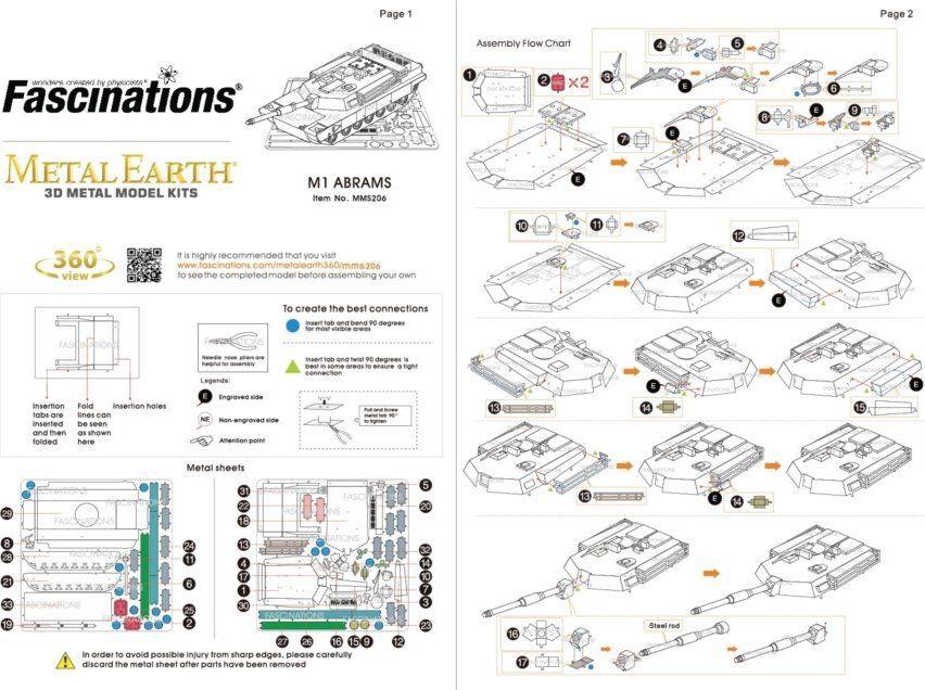 METAL EARTH 3D puzzle Tank M1 Abrams - obrázek 2