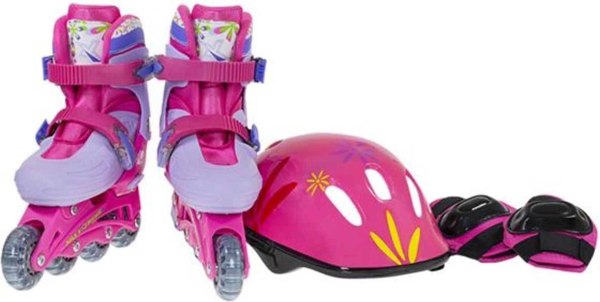 Kolečkové brusle NILS Extreme NJ 082 set - růžové M (36-39) - obrázek 1