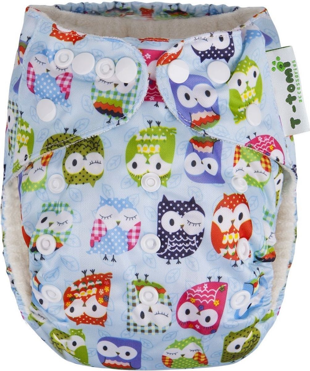 T-tomi Bambusová kalhotková plena AIO 1 ks Modrá sova - obrázek 1