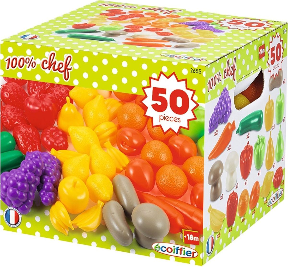Ecoiffier Ovoce a zelenina 50 ks - obrázek 1