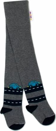 Baby Nellys Bavlněné punčocháče Brouček - grafit, Velikost koj. oblečení 80/86 - obrázek 1