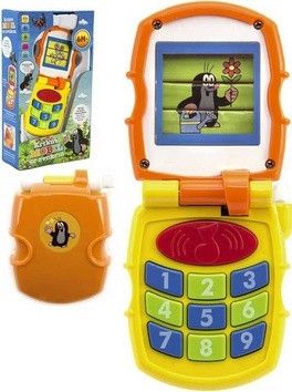 Krtkův mobil měnící obrázky se světlem a se zvukem žlutý - obrázek 1