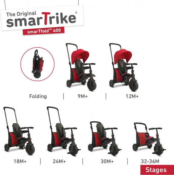 Alltoys Smart Trike Tříkolka Smart Trike 7 v 1 Smartfold 500 červená - obrázek 1