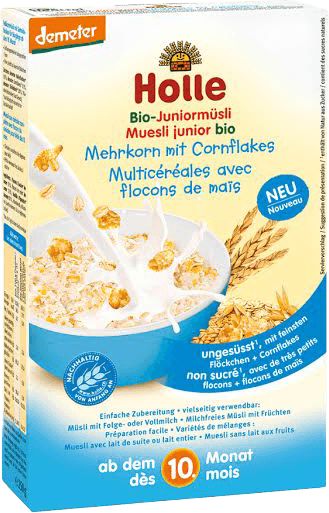 HOLLE Organické junior müsli vícezrnné s kukuřičnými lupínky, 250 g - obrázek 1