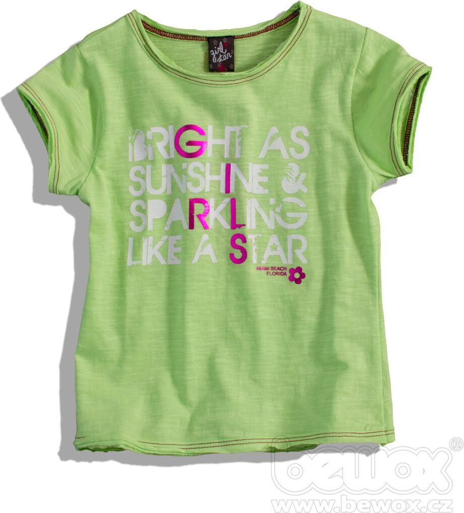 Dívčí tričko GIRLSTAR zelené Velikost: 128 - obrázek 1
