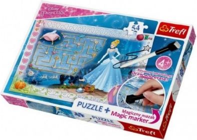 Puzzle + magický fix Princezny - hledání střevíčku/Disney 54 dílků v krabici 33x23x4 - obrázek 1