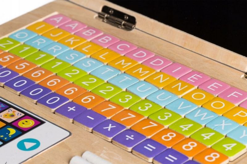 ECO TOYS Eco toys Dřevěný notebook s magnetickým monitorem - obrázek 5