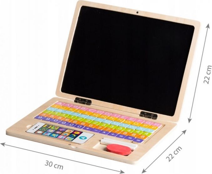 ECO TOYS Eco toys Dřevěný notebook s magnetickým monitorem - obrázek 6