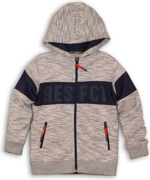 Minoti Mikina chlapecká s kapucí celopropínací šedá 98/104 - obrázek 1