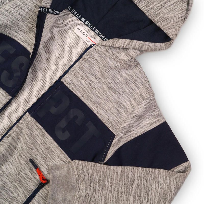 Minoti Mikina chlapecká s kapucí celopropínací šedá 98/104 - obrázek 2