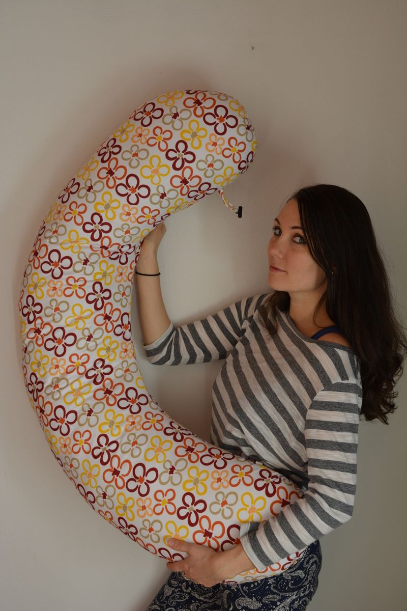 KHC Kojící těhotenský relaxační polštář Miki Obrovský Barevní ptáčci na okrové - obrázek 7