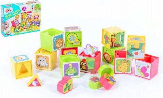 Teddies Kostky kubus vkládačka 12ks - obrázek 1