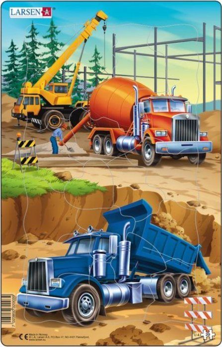 LARSEN Puzzle Stavba: Míchačka a sklopka 20 dílků - obrázek 1