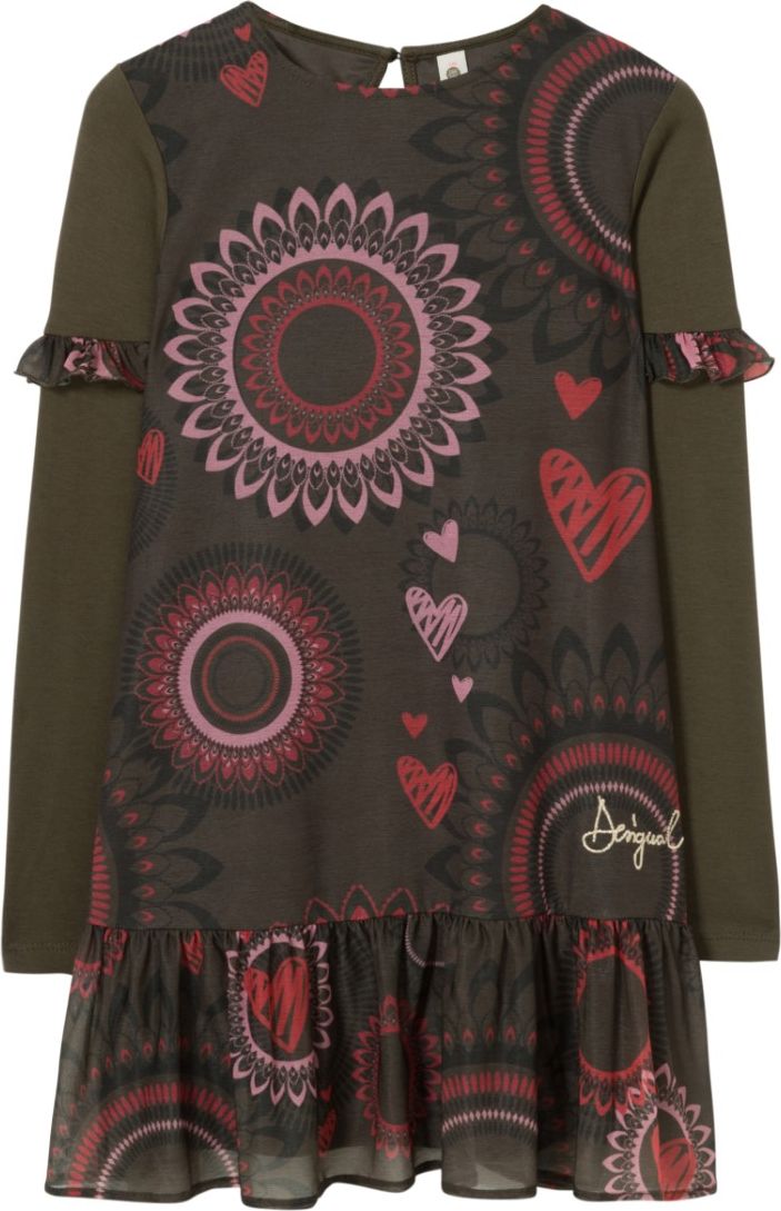 Desigual khaki dívčí šaty Green - 11/12 - obrázek 1