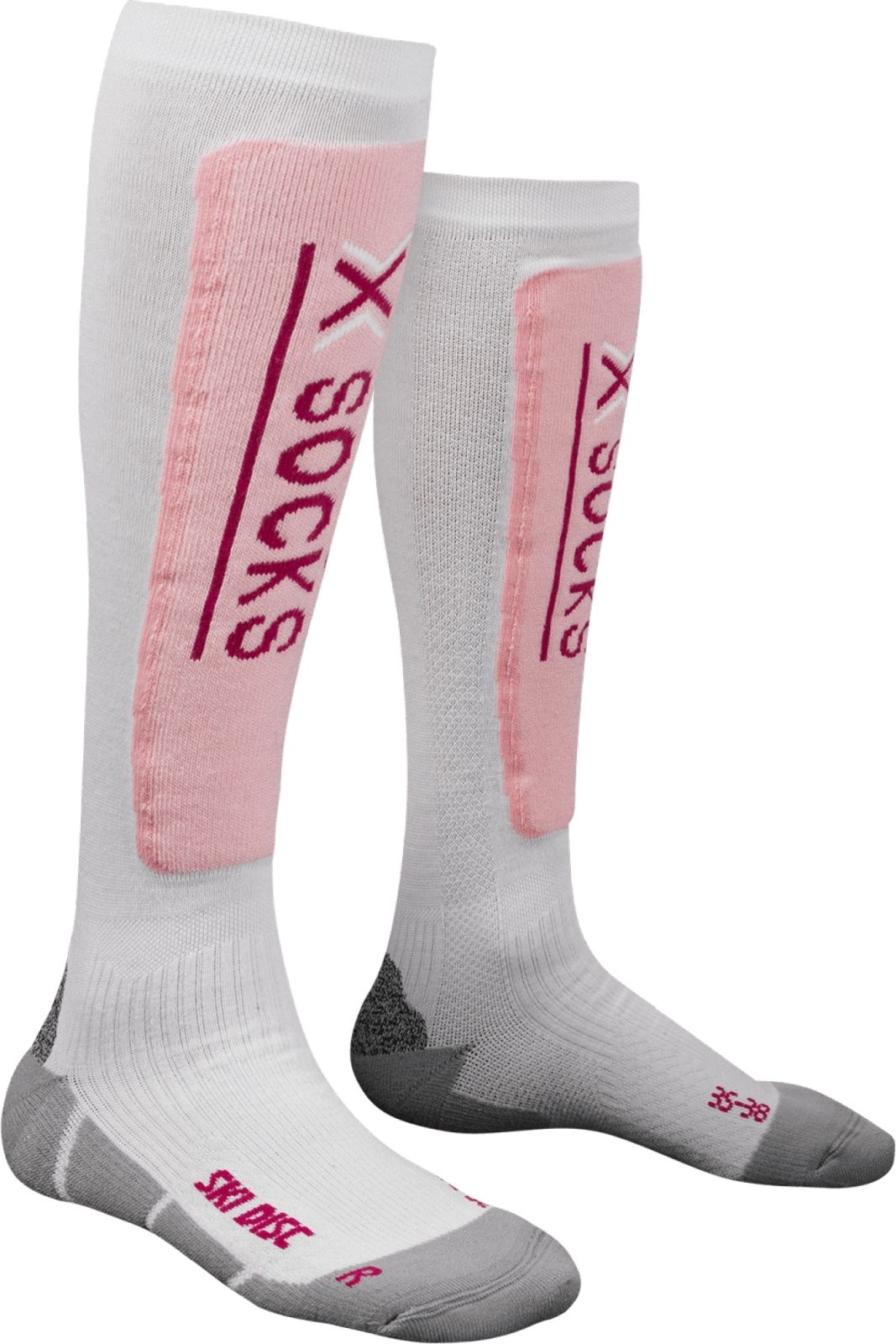 X-Socks Ski Discovery Junior Socks - White/Pink 35-38 - obrázek 1