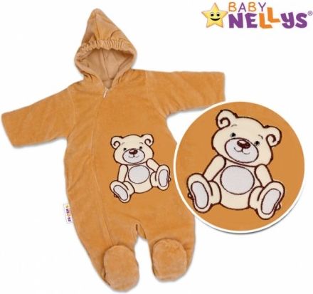 Kombinézka/overálek TEDDY BEAR - tm. hnědá, Velikost koj. oblečení 56 (1-2m) - obrázek 1