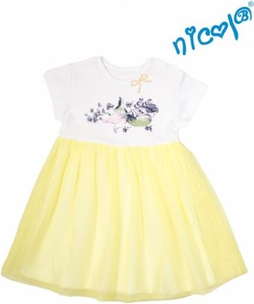 Kojenecké šaty Nicol, Mořská víla - žluto/bílé, Velikost koj. oblečení 104 - obrázek 1