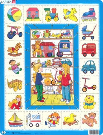 LARSEN Puzzle Přiřaď k sobě: Hračky 35 dílků - obrázek 1