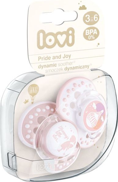 LOVI Dudlík silikonový dynamický (3-6m) Pride&Joy 2 ks – holka - obrázek 2