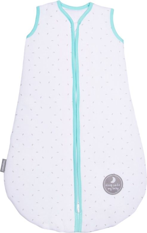 Natulino dětský zimní spací pytel pro miminko, NATURAL WHITE LITTLE GREY LEAVES / MINT, 3vrstvý, S (0 - 6 měsíců) - obrázek 1