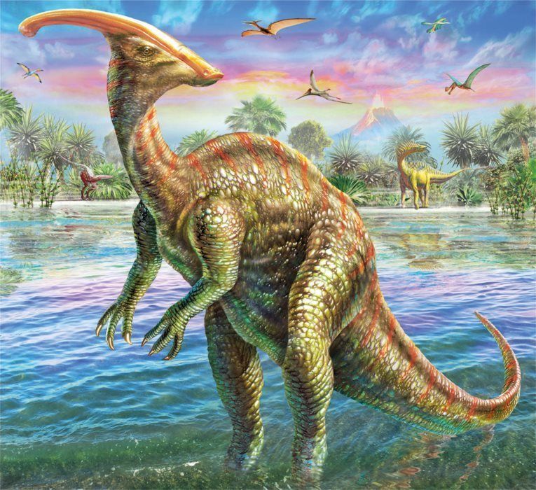 DINO Puzzle s figurkou dinosaura: Parasaurolophus 60 dílků - obrázek 2