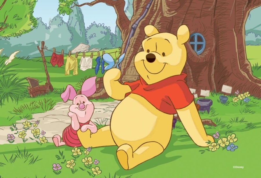 TREFL Puzzle Medvídek Pú: Odpočinek s prasátkem 54 dílků - obrázek 1