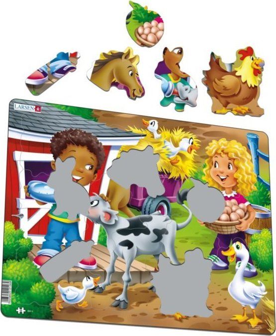 LARSEN Puzzle Krmíme telátko 18 dílků - obrázek 2