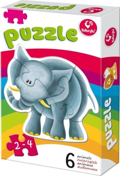 KUKURYKU Baby puzzle Zvířátka ze ZOO 6v1 (2-4 dílky) - obrázek 1