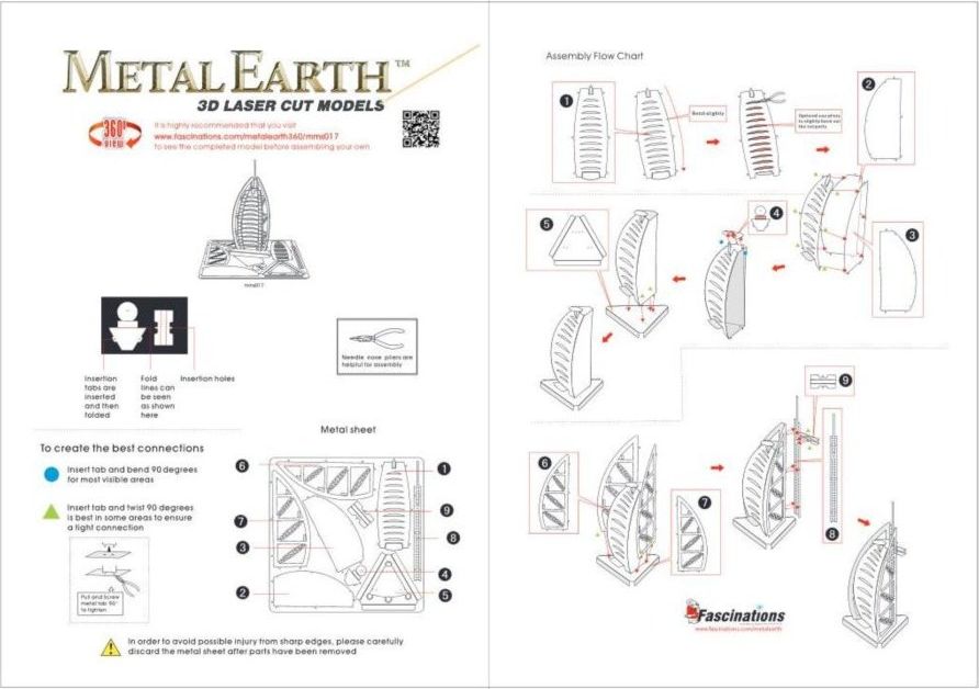 METAL EARTH 3D puzzle Burj al Arab - obrázek 2