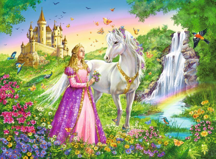 RAVENSBURGER Puzzle Princezna s koněm XXL 200 dílků - obrázek 1