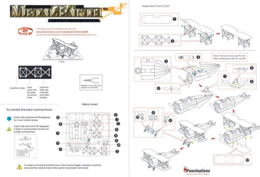 METAL EARTH 3D puzzle Dvouplošník Fokker D-VII - obrázek 2