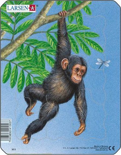 LARSEN Puzzle Šimpanz 9 dílků - obrázek 1