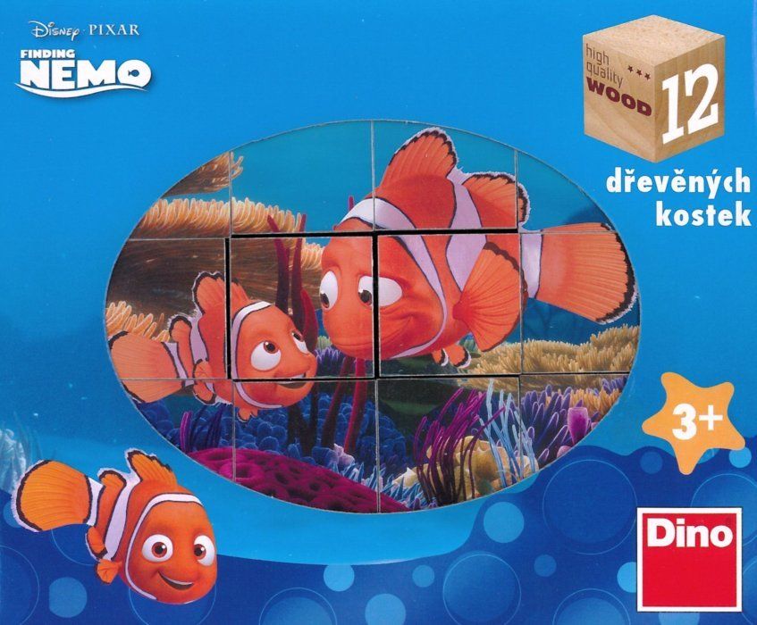 DINO Obrázkové kostky Hledá se Nemo, 12 kostek - obrázek 1
