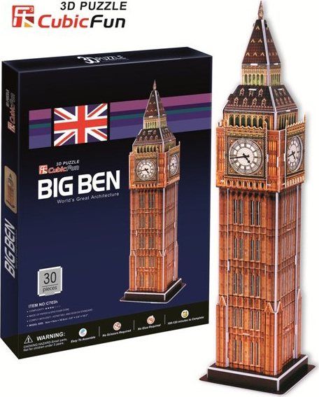 CUBICFUN 3D puzzle Big Ben (malý) 30 dílků - obrázek 1