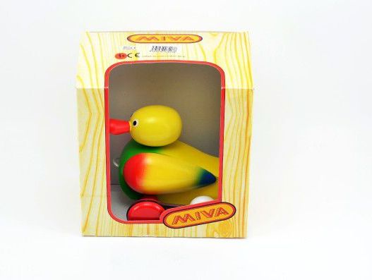 Teddies Kačer tahací žlutý dřevo 16cm - obrázek 4