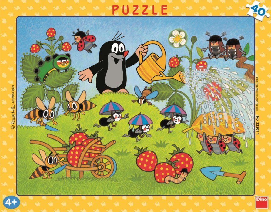 Dino Papírové puzzle Krtek v jahodách 40 dílků - obrázek 1