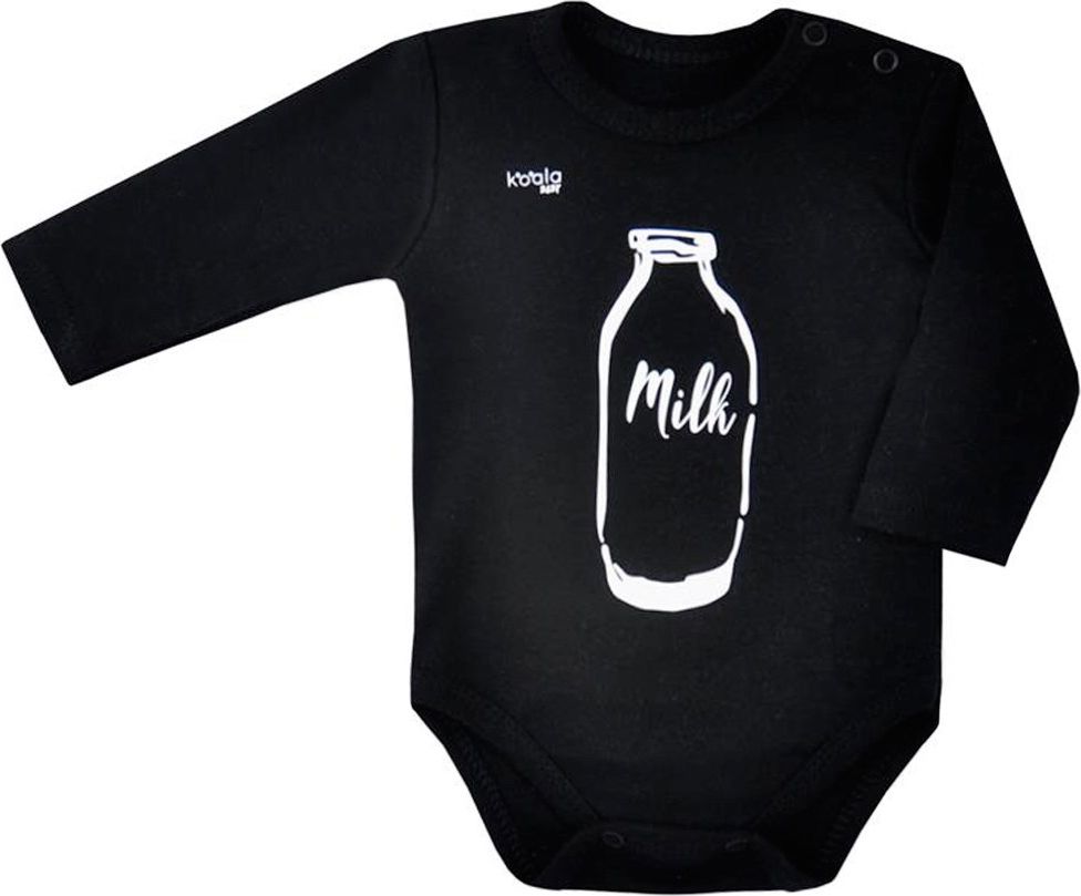 Kojenecké body s dlouhým rukávem Koala MILK černé 80 (9-12m) - obrázek 1
