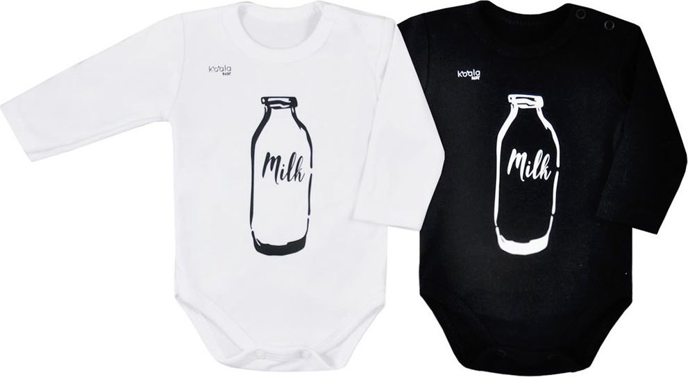 Kojenecké body s dlouhým rukávem Koala MILK černé 80 (9-12m) - obrázek 2