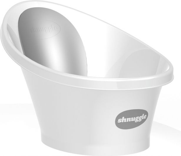 Shnuggle Vanička bílá s šedou opěrkou - obrázek 1