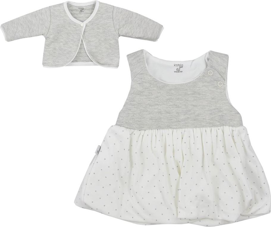 Kojenecké bavlněné šatičky s bolerkem Koala Dots smetanové 80 (9-12m) - obrázek 2